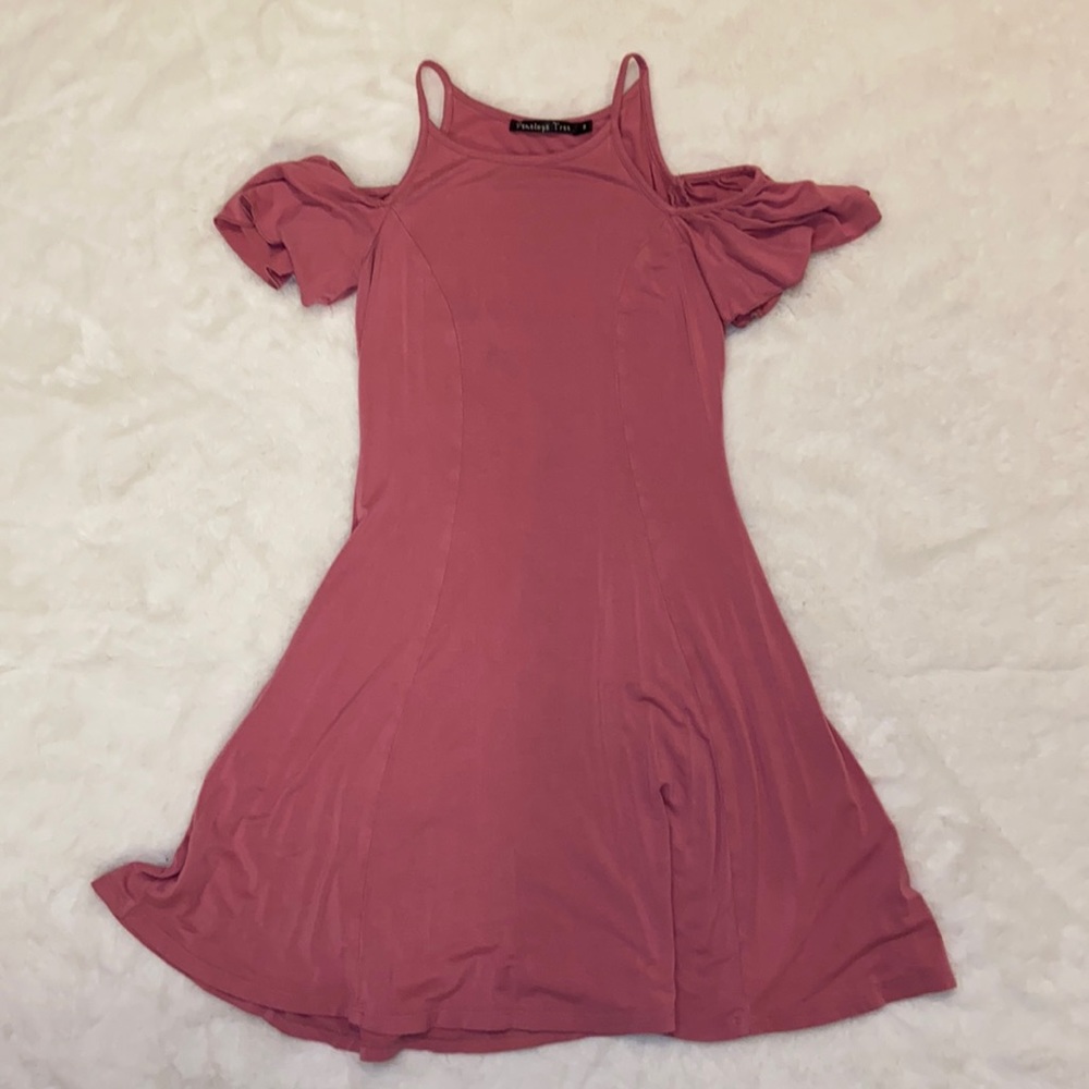 Penelope Tree pink cold shoulder dress